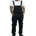 thumbnail image 1 of Men Pants Bib Overalls Solid Color Jumpsuit Jeans Suspender Pants, 1 of 6