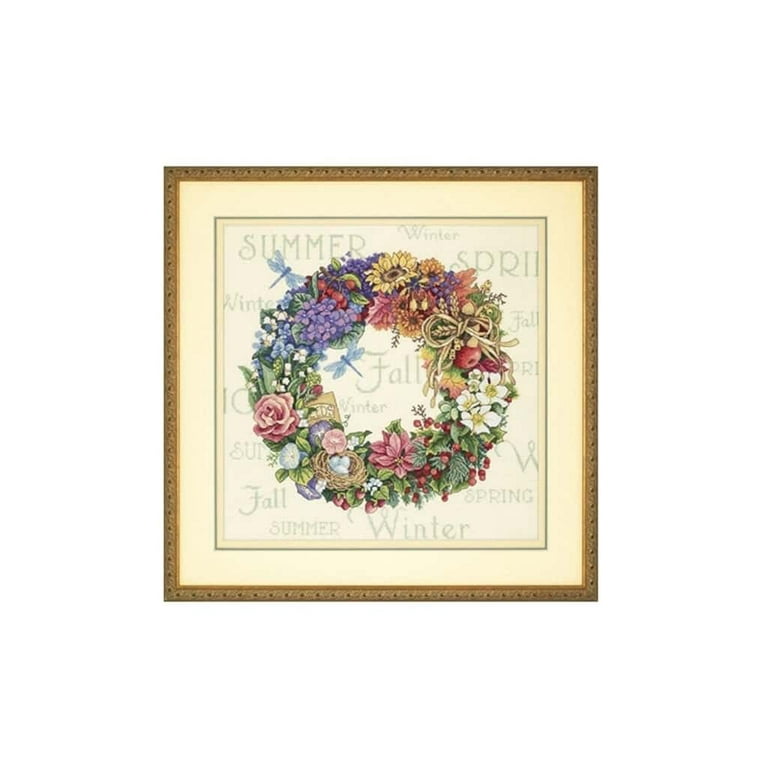 Dimensions Counted Cross Stitch Kit 14x14 Wreath of All
