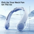 thumbnail image 5 of JISULIFE Upgraded Portable Neck Fan, 5000mAh Rechargeable with Neck Support, 5-Speed Adjustable 16.5H Max Cooling, Hands-Free & Bladeless Design for Indoor & Outdoor Use-Blue, 5 of 8