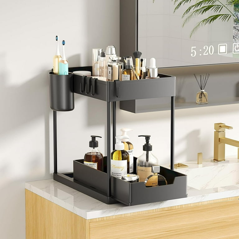 2023 New Under Sink Organizer, Pull Out Cabinet Organizer 2-tier Slide Out Sliding  Shelf Under Cabinet Storage Multi-use For Under Kitchen Bathroom Si