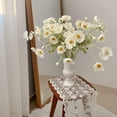 thumbnail image 6 of Zukuco 6 Bundles Artificial Flowers 6 Stems Poppy Silk Bouquet for Wedding, Home, Party Decoration,Table Centerpiece Arrangement (White), 6 of 7