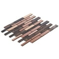 thumbnail image 3 of Sample - Rose Gold Satin Copper Stainless Steel Emperador Stone Mosaic Tile Backsplash, 3 of 6