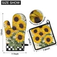 thumbnail image 4 of Sunflowers Daisies and Bees Kitchen Oven Mitt and Pot Holder Sets 2 Pcs for Baking, Cooking and Grilling, Heat Resistant Up To 392 °F, 4 of 5