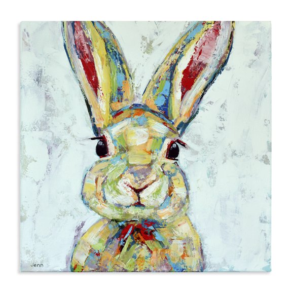 Stupell Industries Modern Bunny Wildlife Modern Portrait Canvas Art, 36 x 36, by Jen Seeley