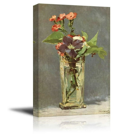 wall26 Flowers in a Crystal Vase, c.1882 by Edouard Manet - Canvas Print Wall Art Famous Oil Painting Reproduction - 24" x 36"