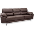 thumbnail image 3 of Sala de Piel Genuina 3-2 Sofá y Love Seat, 5 plazas, Modelo Lisboa, Color Chocolate, Elegante, comodo y Moderno, Hecho en Mexico. Medidas: Sofá 220 X 85 X 90 cm, Love Seat 166 X 85 X 90 cm., 3 of 9
