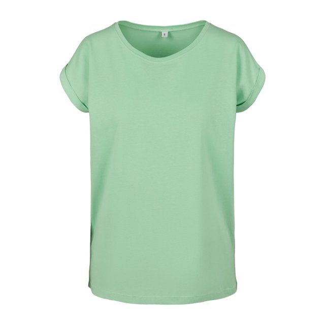 Build Your Brand Womens Extended Shoulder T-Shirt