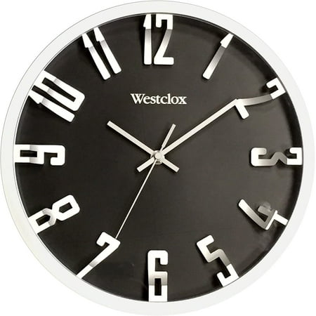 Westclox 12 Round 3D Analog Metallic Silver Wall Clock