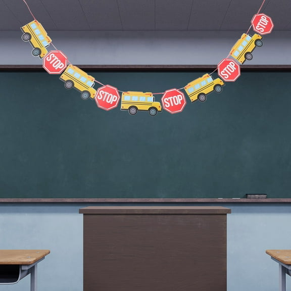 HOMEMAXS School Bus Banner Back to School Banner Welcome Back to School Banner Streamers Classroom Teacher Office Supplies for First Day of School Preschool Elementary Decorations