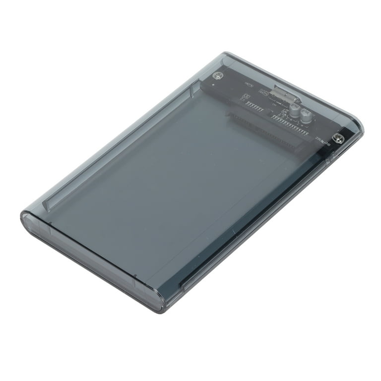 SSD Enclosure, USB3.0 External Hard Drive Case 5Gbps Plastic Plug And Play  Easy To Install For 2.5inch Hard Disk Transparent Grey 