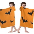 thumbnail image 4 of Orange Halloween Bats Hooded Bath Towel，60"x35" for Ages 3 To 12 Kids, Quick Dry Lightweight Soft Microfiber Hood Beach Towel Cover Up for Kids, 4 of 7