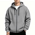 thumbnail image 5 of Casual Hooded Jackets for Men Zip Up Long Sleeve Solid Color Going Out Jacket, 5 of 9