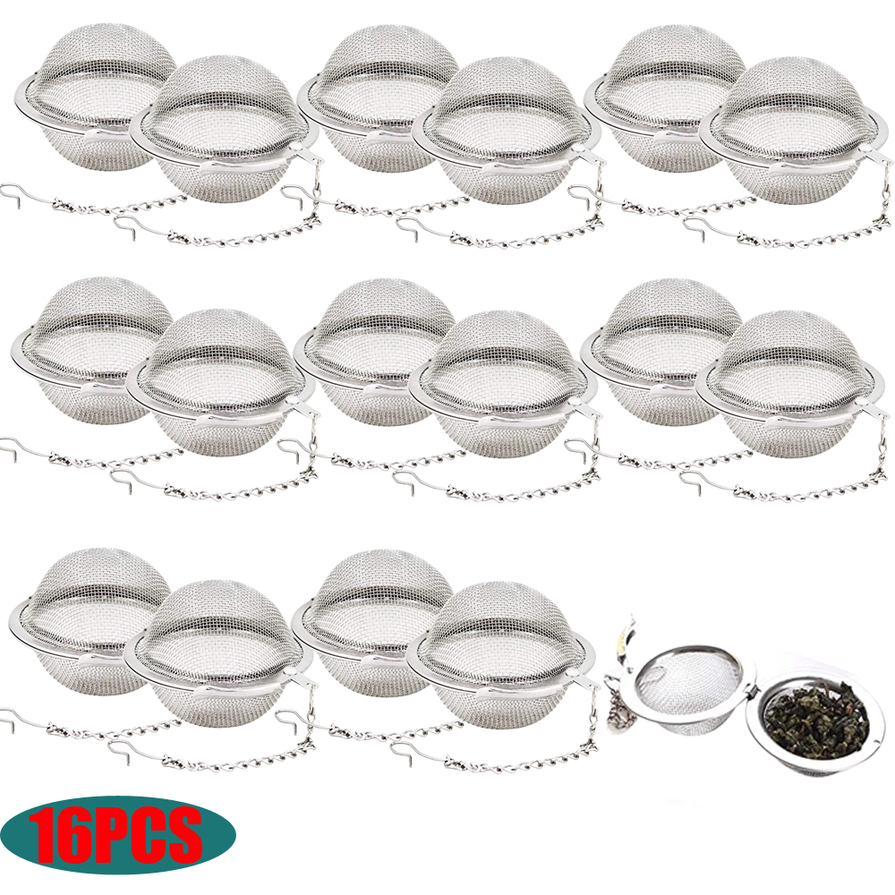 Set of 16 Stainless Steel Mesh Tea Balls Tea Filters for Tea