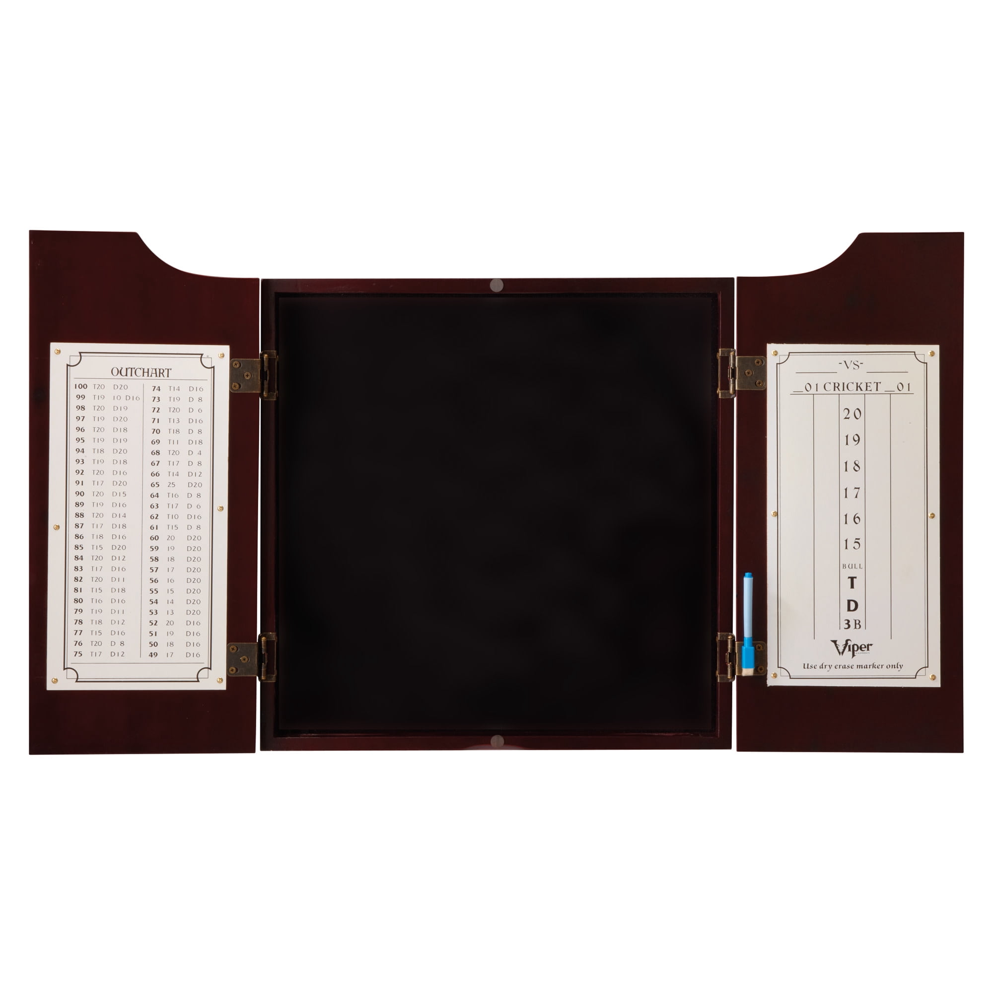 Viper Hudson Dartboard Cabinet, Viper Razorback Sisal Dartboard, and Viper Black Mariah Steel Tip Darts 22 Grams