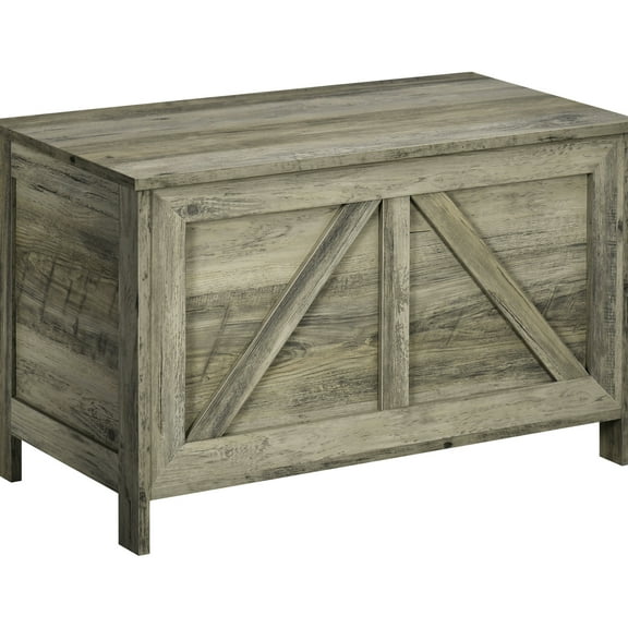 30" Inspired Gray Storage Box - Hinge Lift Top Organizer For Bedroom, Entryway, Living Room