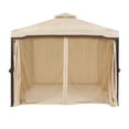 thumbnail image 5 of 10' x 10' Skyline Gazebo, Stainless Steel Double Roof Gazebo, Permanent Outdoor Metal Pavilion with Curtain and Netting for Patio, Lawn and Garden, 5 of 9