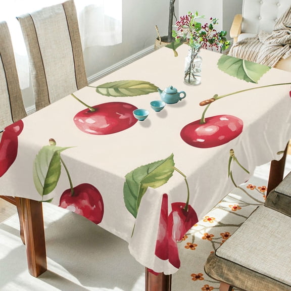 Yayeee Tablecloths 54" x 54" Rectangle Wrinkle Resistant Party Table Cover, Watercolor Cherry