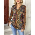 thumbnail image 6 of Zeagoo Women's Shirts Dressy Casual Long Sleeve Tops V Neck Floral Blouses Business Work Tee Tshirts, 6 of 8