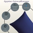 thumbnail image 5 of Amay Organic Cotton Pillowcases, Set of 2 Soft & Breathable 500TC Luxury Classic Weave Pillow Covers, King Size, Cooling & Durable Hotel Quality Bedding Essentials, Navy Blue, 5 of 7