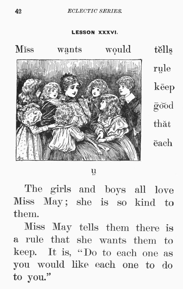 Mcguffey S Primer 1881 Nlesson Page From An Edition Of William