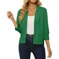 thumbnail image 2 of Women's Elegant Knit Cardigan 3/4 Sleeve Slim Fit Open Front Fashion Outerwear Lightweight Comfortable Stylish, 2 of 2