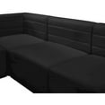 thumbnail image 4 of Meridian Furniture Quincy Black Velvet Modular Sectional, 4 of 16