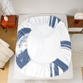 thumbnail image 5 of Homewish Graffiti Geometric Twin Sheet Sets,Stripe Line Circle Twin Fitted Sheet,Blue White Flat Sheet For Boys Kids,Luxury Bedroom Decor,3-Piece, 5 of 7