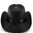 thumbnail image 6 of Straw Cowboy Hat for Men Women Adult, Breathable Lightweight | Straw Woven, Elastic Sweatband,Western Style, Outdoor Sunshade, 6 of 7