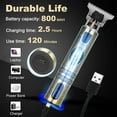thumbnail image 3 of CNV Professional Gold Skeleton Trimmer for Barbers, Rechargeable Metal Edgers Clipper for Close Cutting, Zero Gapped Baldhead Shaver with Guide Combs, Gift for Him, 3 of 12
