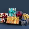thumbnail image 3 of 10 Sheets Christmas Art Wrapping Paper,Christmas Paint Design Gift Wrap Paper, Creative Art Doodles Folded Flat Gift Wrap, 3 of 4
