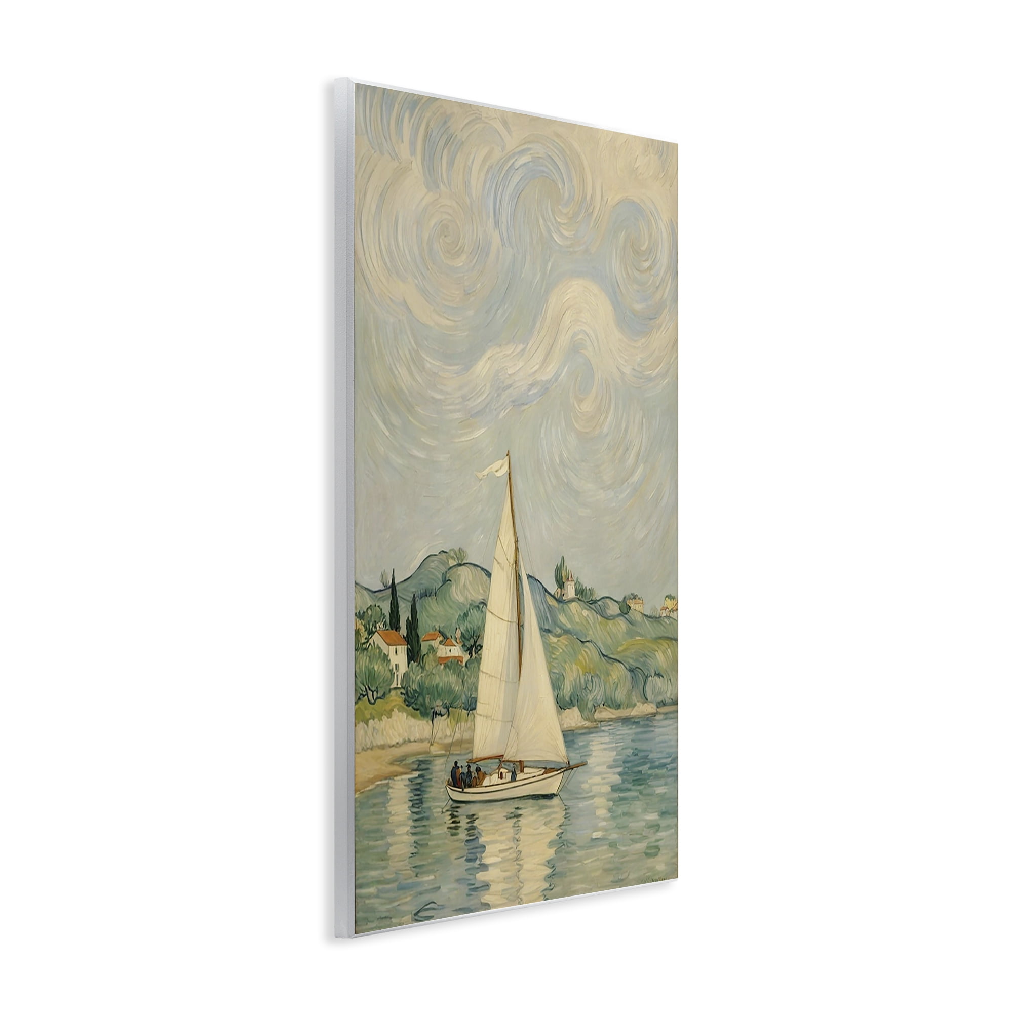 Stupell Industries Sailboat Beneath Swirling Clouds Wall Plaque Art, design by Angie Hawke