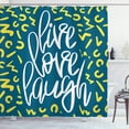 thumbnail image 1 of Ambesonne Live Laugh Love Shower Curtain, Romantic Design, 69"Wx70"L, Violet Blue White Yellow, 1 of 3
