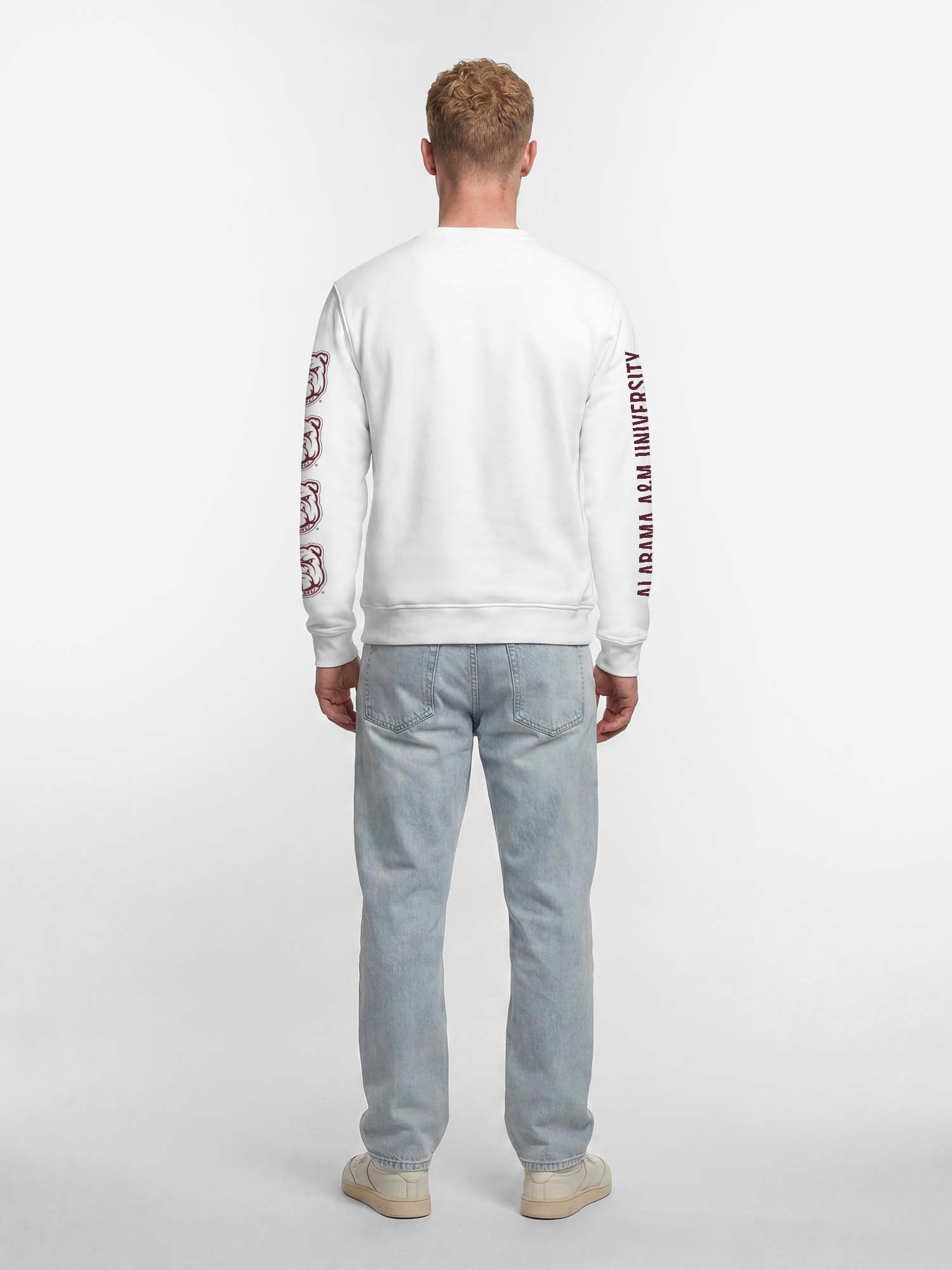Alabama A&M Bulldogs Reebok Mens White Crew Sweatshirt