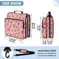 thumbnail image 3 of Zipper Binder with Shoulder Strap 2 inch 3 Ring Waterproof File Folder Organizer Bag 500 Sheet Roses and Stripes Pattern, 3 of 8