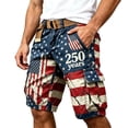 thumbnail image 4 of FASHOFT Cargo Shorts for Men 250th Anniversary USA Shorts American Flag Print Men Patriotic 4th of July Short with Pockets Blue S, 4 of 4