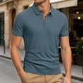 thumbnail image 2 of Men's Summer Ice Silk Mesh Short Sleeve Polo Shirt Breathable Knit Collar Casual,Navy,M, 2 of 4