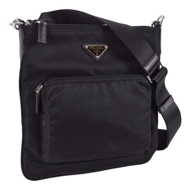 Prada Tessuto Re-Nylon Black Messenger Crossbody Handbag Prada Tessuto Re-Nylon Black Messenger Crossbody Handbag