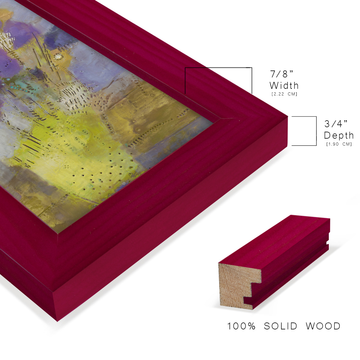 Blumen I -Framed Print w/glass-Cherry Red