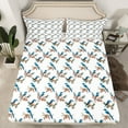 thumbnail image 2 of Manfei Cartoon Bird Twin Sheet Sets for Teen, Christmas Flower Plant Twin Fitted Sheet, Rustic Animal Flat Sheet, Ultra Soft Home Decor, 3pcs, 2 of 7