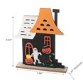 thumbnail image 2 of Wood House With Mummy and Pumpkin Decor Small, 2 of 3