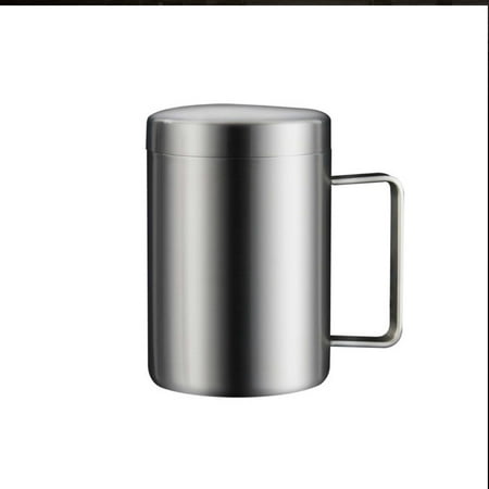 

Kezqiaxn Home and Kitchen Gadgets Clearance Stainless Steel Mug Double-Layer Heat Insulation Cald Home Office Coffee Cups Tea Cups Adults with Lids Mouth Cups White