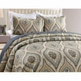 thumbnail image 3 of MarCielo 3 Piece Quilted Bedspread Queen, Printed Quilt, Quilt Set Bedding Throw Blanket Coverlet Oversize Lightweight Bedspread Ensemble, Dark Grey Queen Size, Joni, 3 of 9