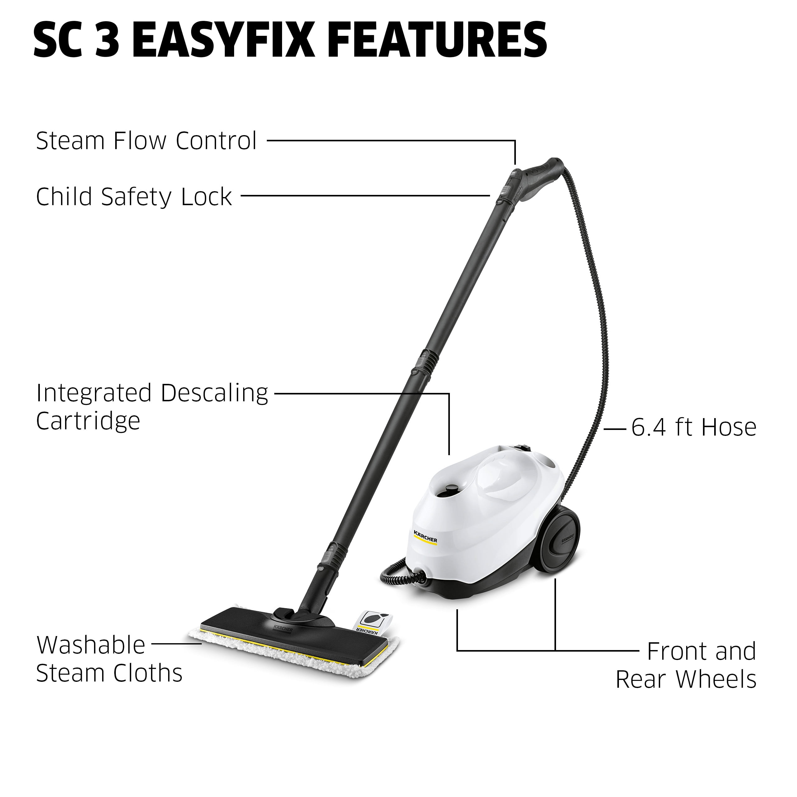 Karcher Sc 3 Portable Multi-purpose Steam Cleaner With Hand And