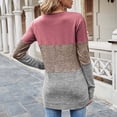 thumbnail image 6 of Womens Color Block Patchwork Tunic Tops Crewneck Long Sleeve Dressy Casual T Shirts Loose Comfy Basic Fall Blouses Tops, 6 of 6
