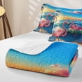 thumbnail image 4 of Erosebridal Pink Flamingo Twin Quilt Set for Teens,Boys Girls Hawaiian Ocean Beach Twin Coverlet Set, 4 of 7