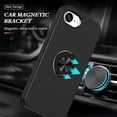 thumbnail image 3 of ELEHOLD Rugged Case For iPhone 16e / SE4 2025 Magnetic Shockproof Cover, 360° Rotable Ring Kickstand, Enhanced Camera Protection, Black, 3 of 7