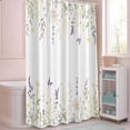 thumbnail image 5 of Shower Curtain Purple White Flowers Shower Curtains for Bathroom Decor, Waterproof Polyester Shower Curtain Set with Hooks, Extra Long 72" x 78" Floral Leaf, 5 of 9