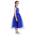 thumbnail image 5 of Aislor Kids Girls Christening Dress Flower Girls Rhinestone Belt Evening Gown 2-16 Blue 2, 5 of 7