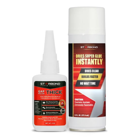 Starbond Clear Thick CA Glue (2 oz.) with Accelerator (6 fl oz.)