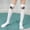 G White, variant on NAISIBABY Girls Over Knee High Socks, Seamless Crew Cut Cotton Stretch School Uniform Sports Long Socks White 3-12T